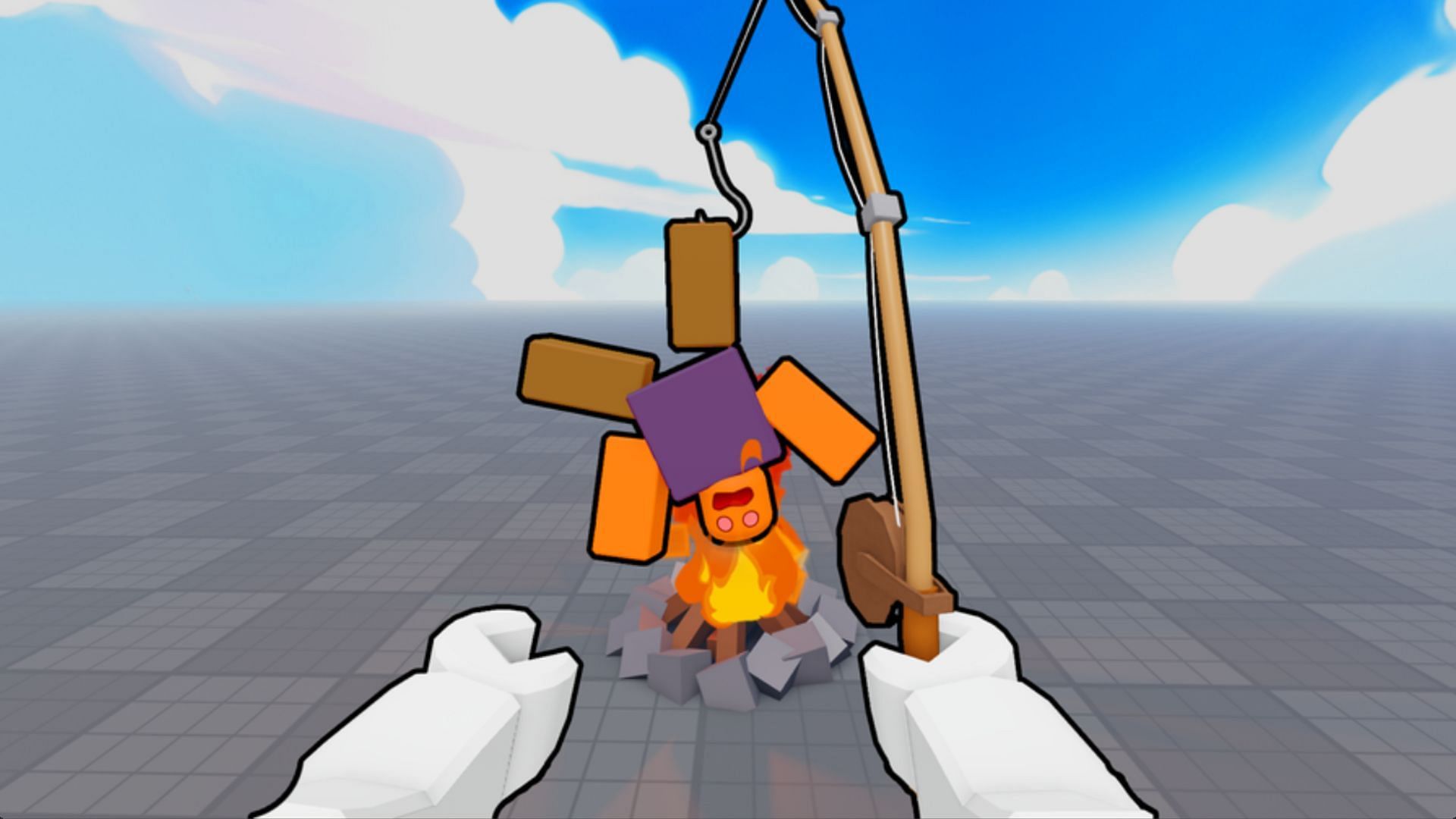Lasso enemies and use the environment to damage them (Image via Roblox)
